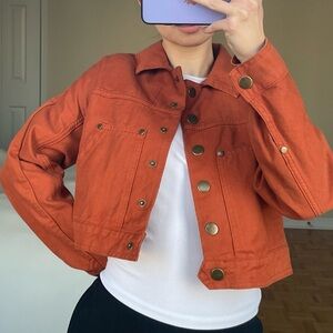 Urban Outfitters Orange Jean Jacket
